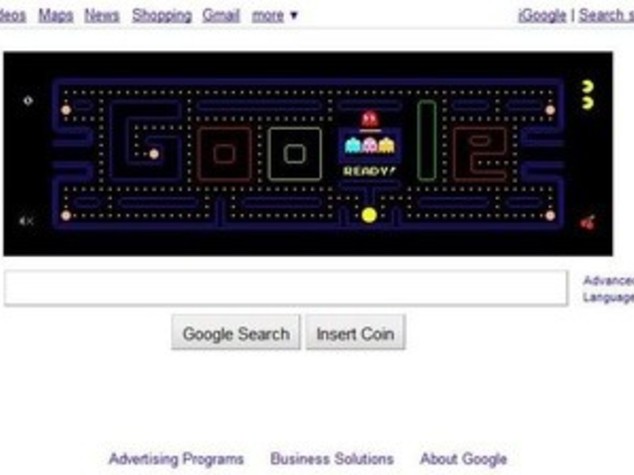 LOGO GOOGLE - PAC-MAN GIOCABILE COSTA 5 MLN DI ORE LAVORO