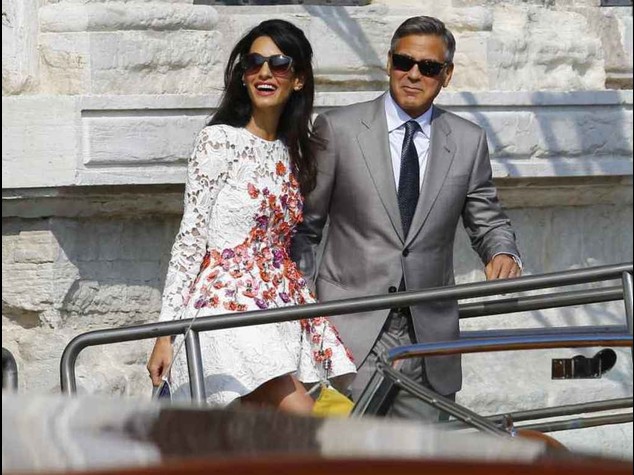 Clooney e Amal anticipano, Veltroni li ha gia' sposati - Video e Foto
