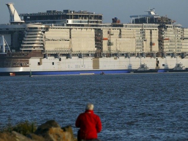 World's largest cruise ship takes to the water in France