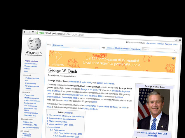 E' di Bush la pagina piu' editata di Wikipedia