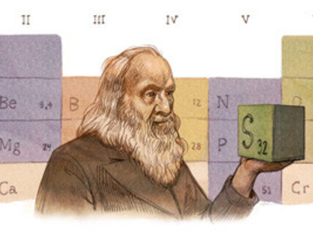 Doodle per Mendeleev, inventò la tavola periodica