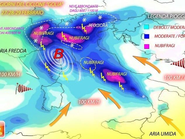 Golia flagello del weekend, piogge sul centro-nord