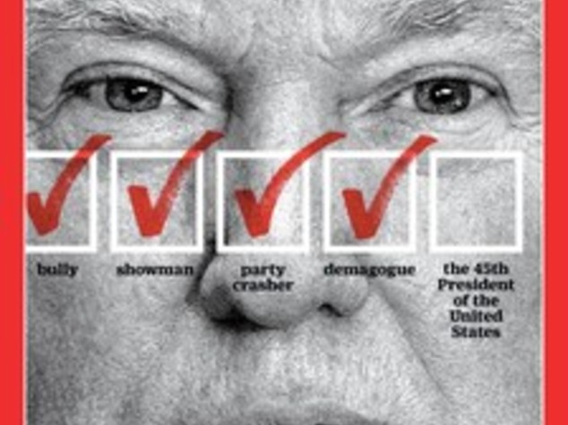 Copertina su Time per "La corsa selvaggia di Trump"