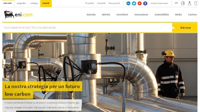 Eni presenta nuovo sito, "il futuro è di chi lo sa immaginare"