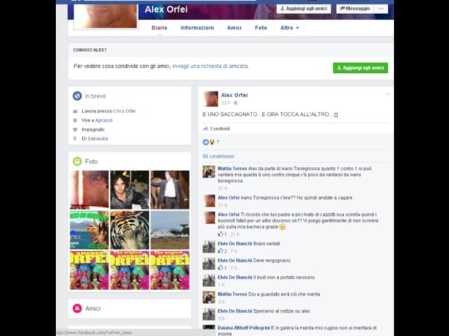 Accoltella rivale e si vanta su Facebook, arrestato Alex Orfei