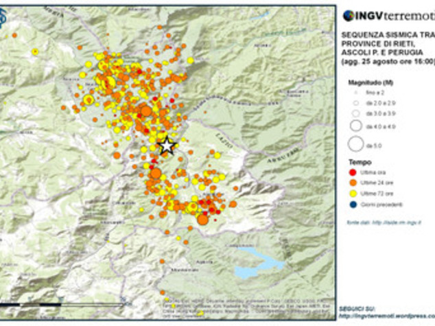 Terremoto: Ingv, 640 le scosse registrate finora