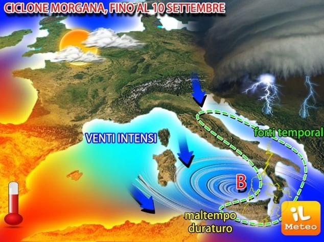 Meteo: temporali in arrivo con il ciclone 'Morgana'