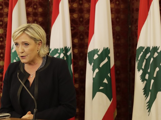 Siria: Marine Le Pen a Beirut, "Assad e' il male minore"