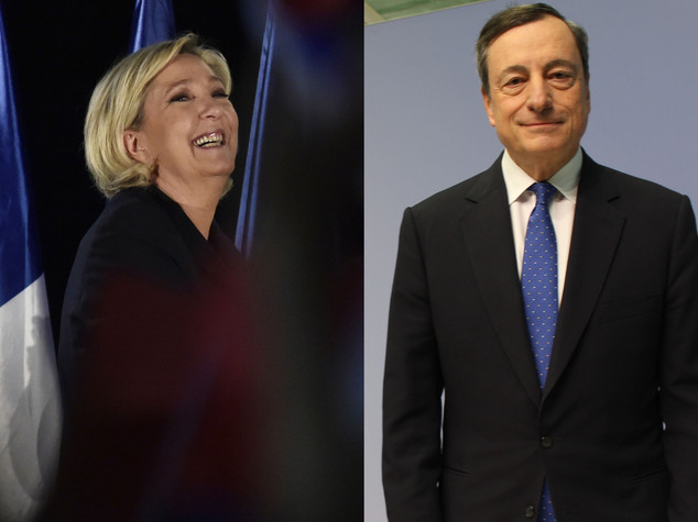 Draghi avverte Le Pen: l'euro è qui per restare