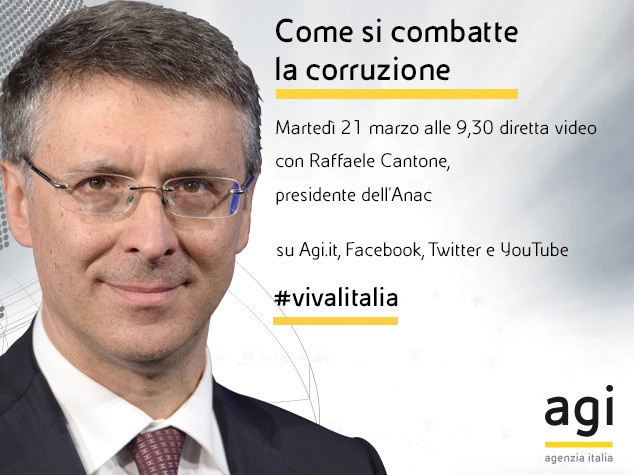 Raffaele Cantone alle 9.30 in diretta web a 'Viva l'Italia'