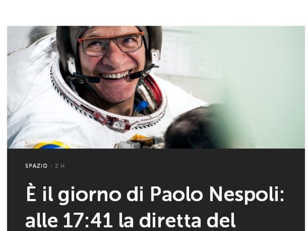 Spazio, Terra, uomini, Dio. Così parlò Paolo Nespoli, astronauta