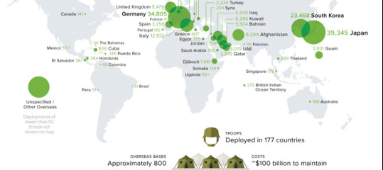 Ci sono più soldati americani in Italia che in Afghanistan, una mappa