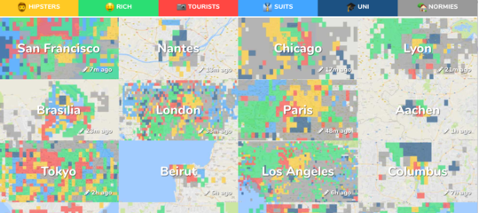 Mappare 2.000 città usando 6 stereotipi. Il progetto Hoodmap