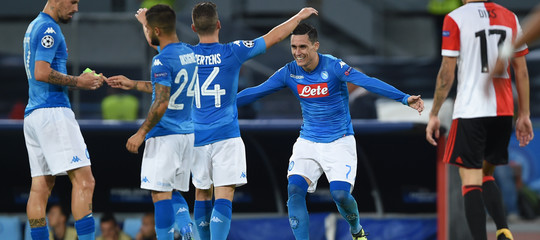 In Champions League il Napoli batte il Feyenoord 3-1