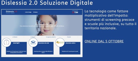 Fondazione TIM: parte domani la piattaforma Dislessia 2.0