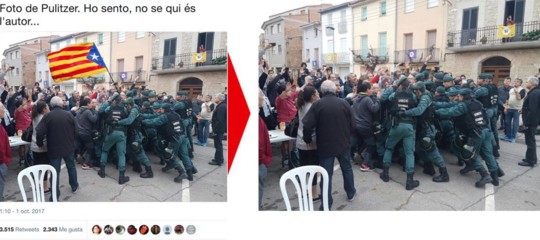 "La foto della Guardia Civil che picchia i vigili del fuoco è un falso"