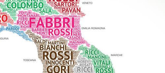 Rossi, Russo, Ferrari ed Esposito i cognomi più diffusi. Una mappa