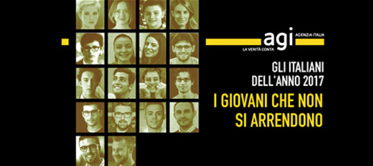 Sono i giovani che non si arrendono gli italiani dell'anno per Agi