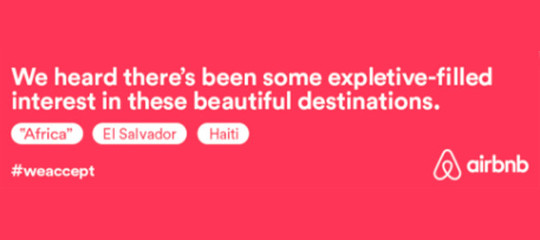 Airbnb invita gli utenti a visitare quelli che Trump definì "Paesi di merda"