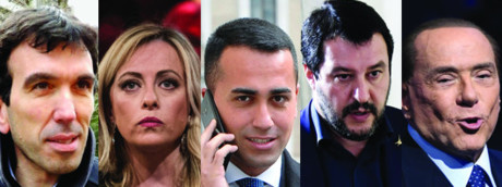 Martina, Meloni, Di Maio, Salvini, Berlusconi (AGF_AFP)