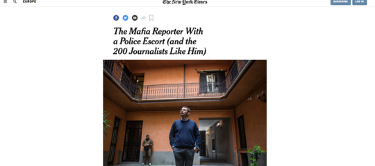 La storia di Paolo Borrometi è sul New York Times. Insieme a quella di altri 200 giornalisti minacciati