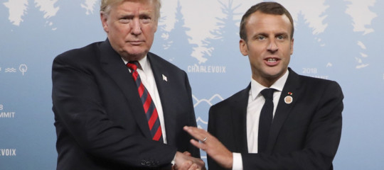 G7 stretta di mano macron trump