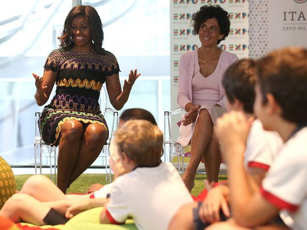 Expo: Michelle e Agnese con alunni scuola, 'cambierete il mondo' - Foto