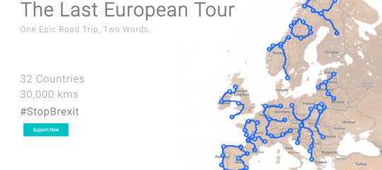 Storia di Andy, che gira l'Europa scrivendo "Stop Brexit" con un Gps per penna