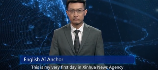 Xinhua conduttore telegiornale intelligenza artificiale