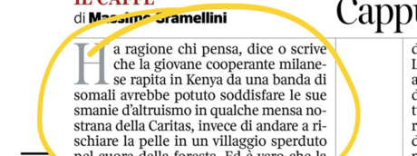 Modi diversi di leggere le parole di Gramellini sul rapimento di Silvia Romano