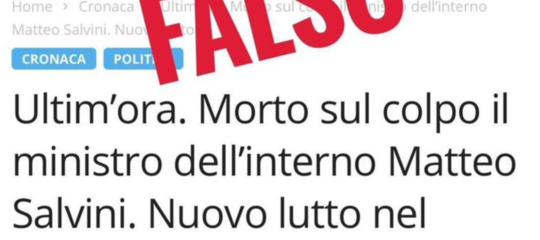 Salvini pubblica un falso articolo che annuncia la sua morte