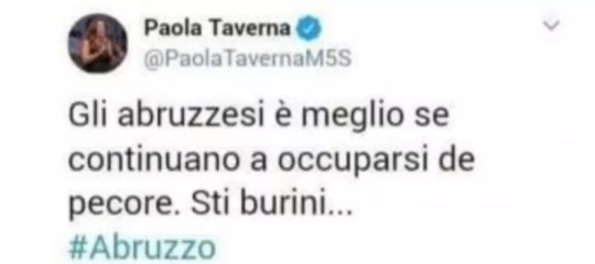 Circola un falso tweet di Taverna sulle elezioni in Abruzzo