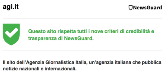 newsguard credibilità trasparenza agi