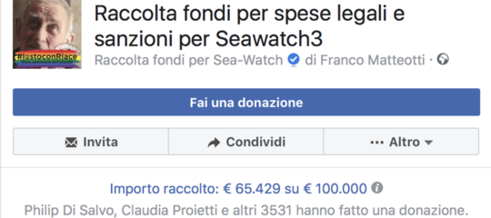 sea watch petizione raccolta fondi