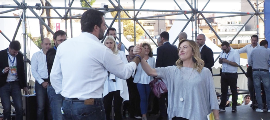 manifestazione centrodestra salvini lega casapound