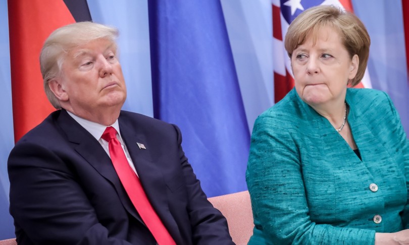 schiaffo angela merkel trump g7