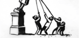 La soluzione di Banksy alla questione della statua di Colston abbattuta a Bristol