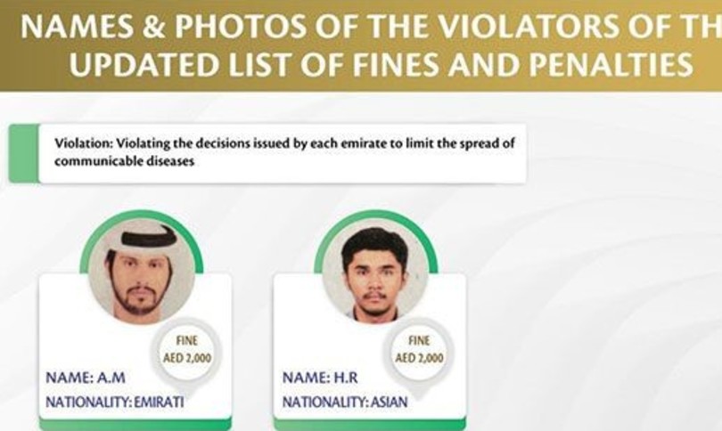 emirati arabi gogna viola lockdown