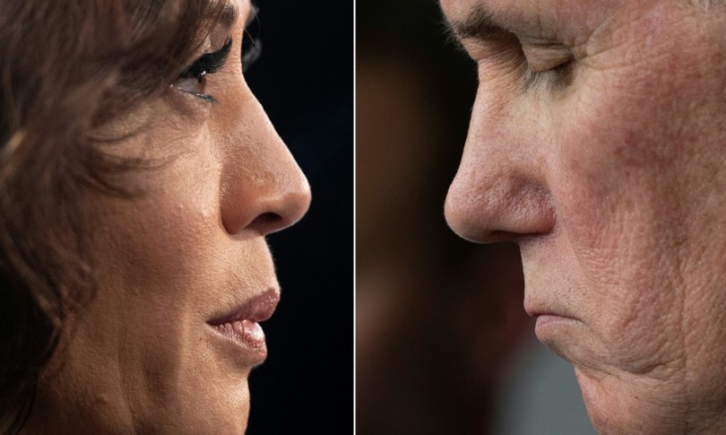 america 2020 dibattito vice dilemma plexiglass kamala glam