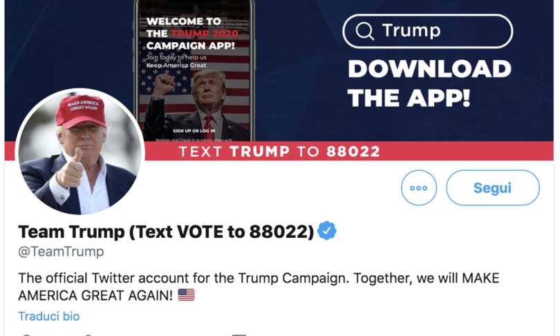 Twitter sospende account campagna Trump