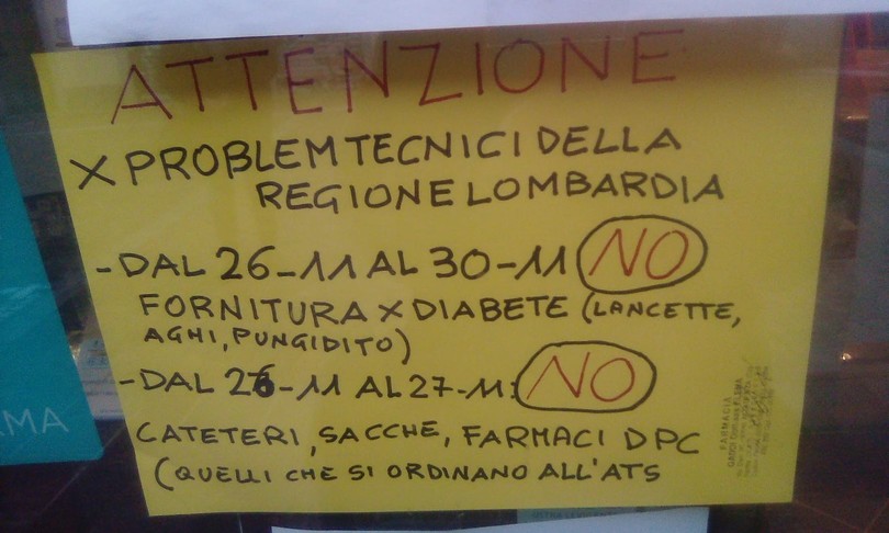 forniture diabetici sospese Regione Lombardia