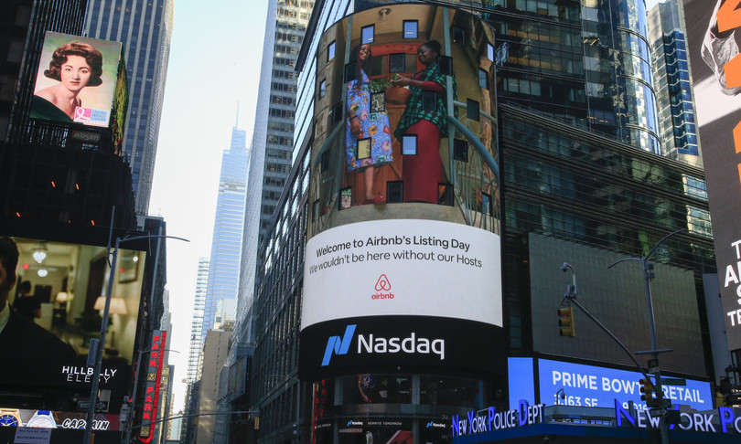airbnb debutto wall street record