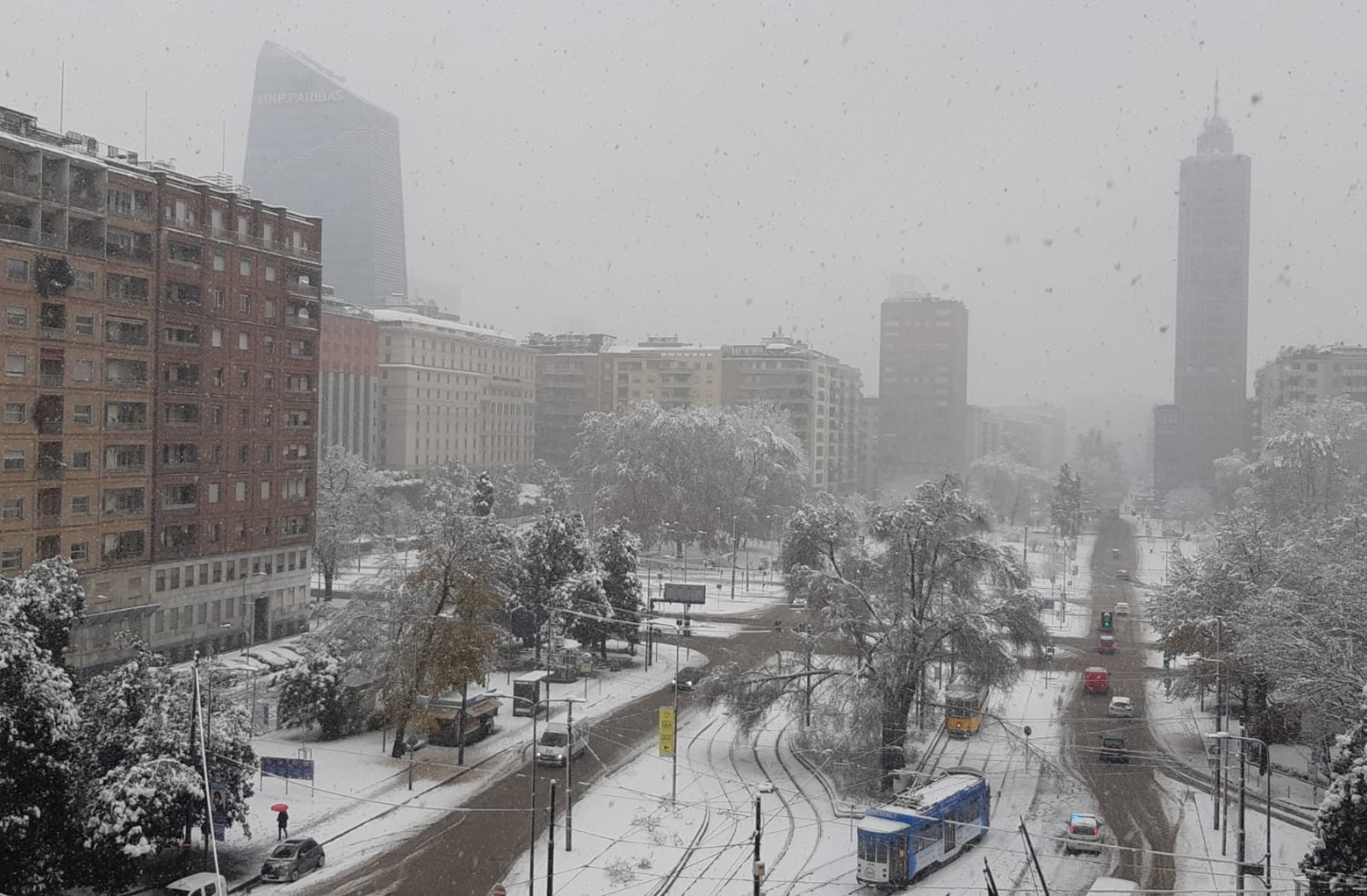 Maltempo, Milano sotto la neve