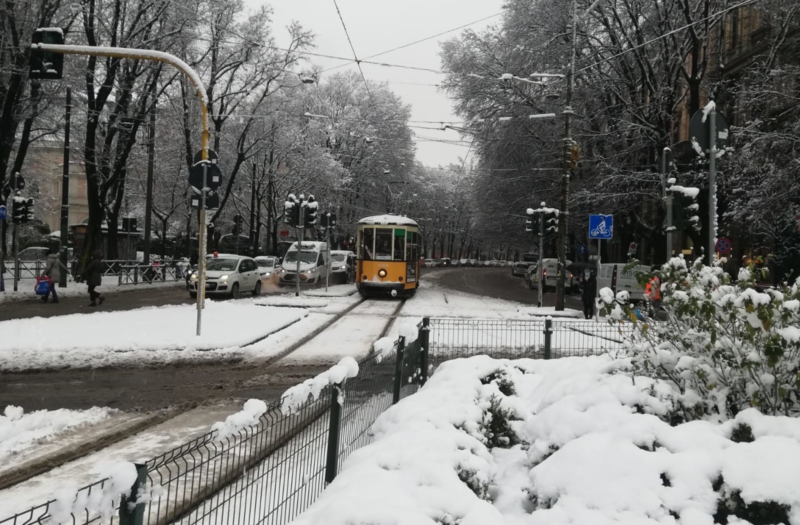 Maltempo, Milano sotto la neve
