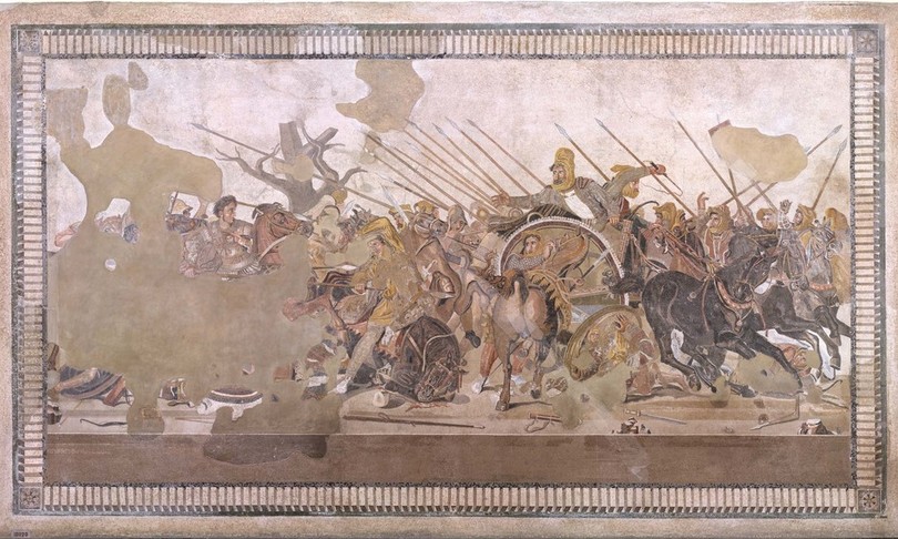 mosaico battaglia isso pompei restaurato