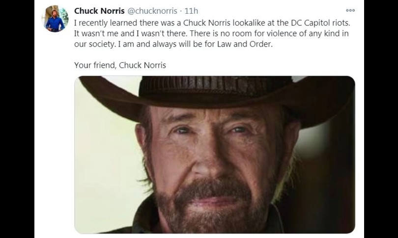 Chuck Norris smentisce non ero io a Capitol Hill ma un sosia