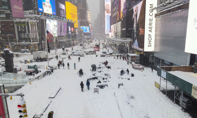 Tempesta neve New York citta fantasma