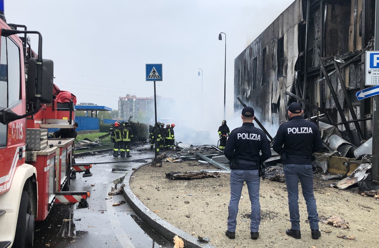 Il luogo in cui si è schiantato l'aereo tra San Donato e Milano    