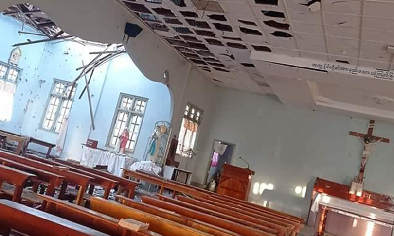 myanmar razzi colpita chiesa cattolica
