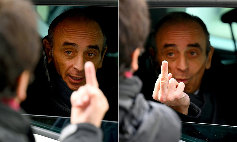 Marsiglia ostile a Zemmour, che mostra dito medio